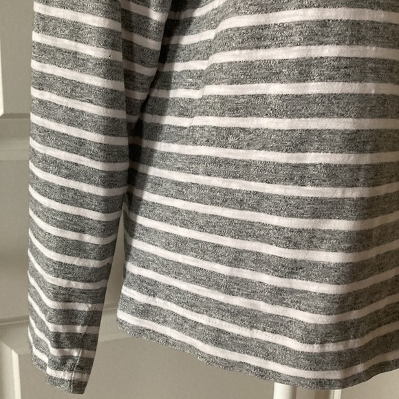 J. Crew medium long sleeve top stripes gray white - Picture 5 of 12